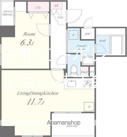 エムロード(1LDK/6階)の間取り写真