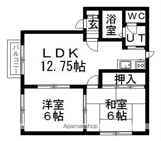 ウィンディア藻岩(2LDK/2階)の間取り写真
