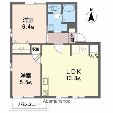 TOWNY HAYAKAWA(2LDK/1階)の間取り写真