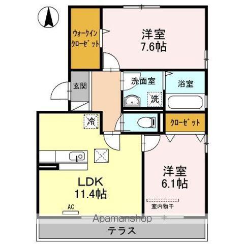 RUPOSEⅡ(2LDK/1階)の間取り写真