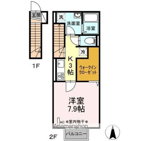 D-ROOM小倉寺 A(1K/2階)の間取り写真