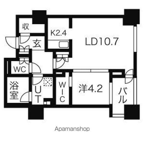 プライムメゾン南2条(1LDK/2階)の間取り写真