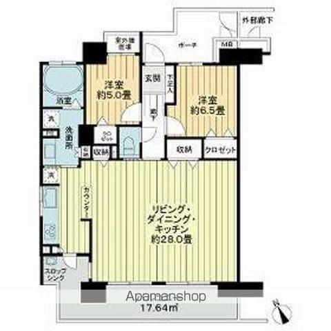 サーパス米子駅前(2LDK/12階)の間取り写真