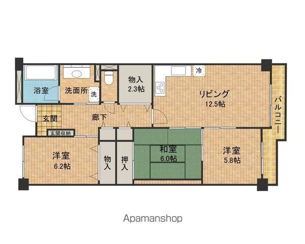レジデンス岸和田(3SLDK/4階)の間取り写真