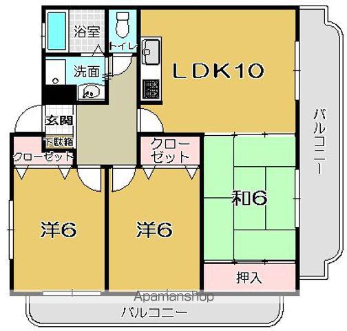 アヴェルデⅡ(3LDK/2階)の間取り写真