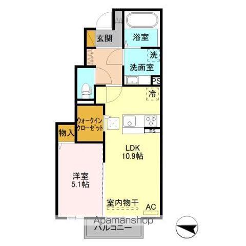 AIX西新発田(1LDK/1階)の間取り写真