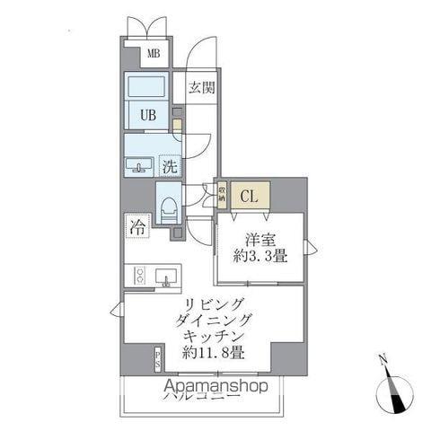 LA PERLA YOTSUYA(1LDK/6階)の間取り写真