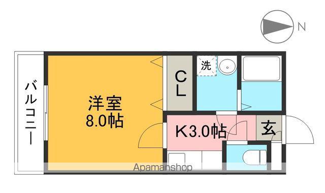 アーバンビレッジⅢ(1K/2階)の間取り写真