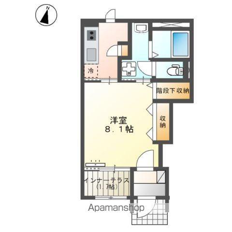 オアシスガーデン立花(1K/1階)の間取り写真