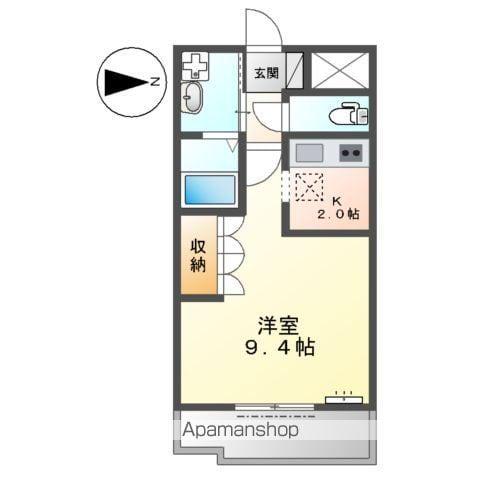 グリルスⅠ(1K/1階)の間取り写真