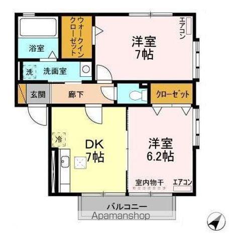 シャルマン ABCD(2DK/1階)の間取り写真