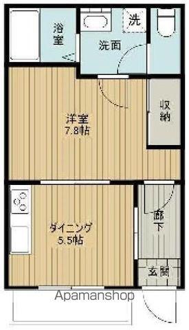 Fビル(1DK/3階)の間取り写真