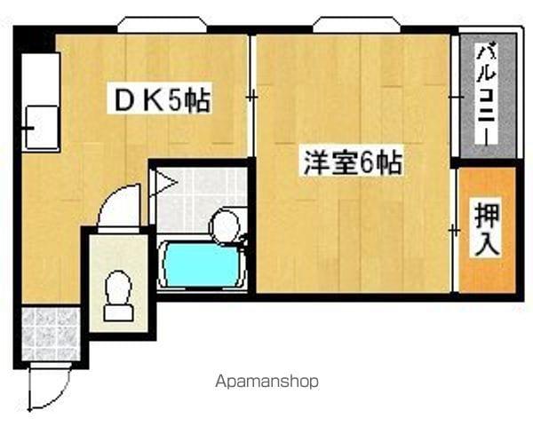 グランドハイツ万代東(1DK/5階)の間取り写真