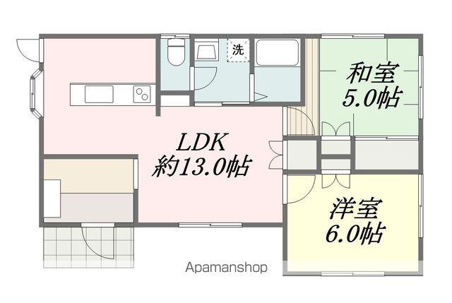 愛媛県松山市 1階建 築38年(2LDK)の間取り写真
