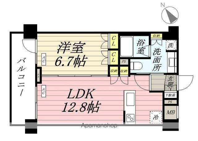 カスタリア鶴見(1LDK/4階)の間取り写真