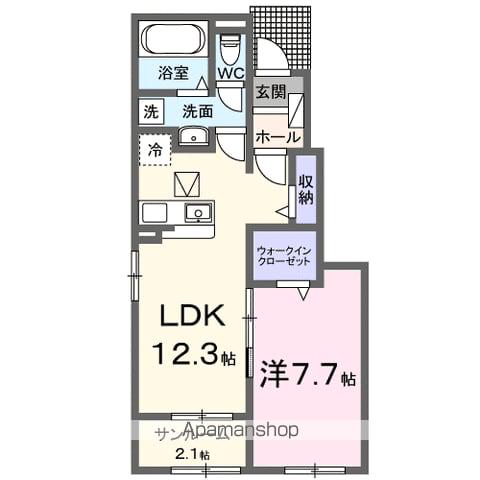 ミリア ヴィータ Ⅱ(1LDK/1階)の間取り写真
