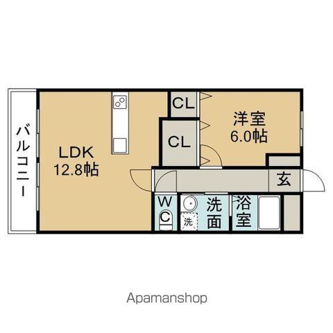 LA.FONTE野萩(1LDK/1階)の間取り写真
