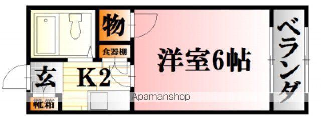 長山コーポラス(1K/3階)の間取り写真