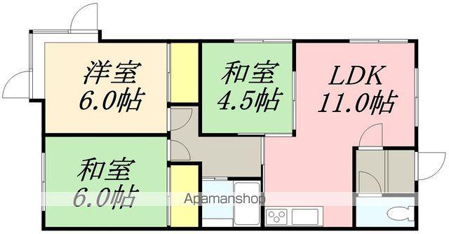コーポタジマ(3LDK/3階)の間取り写真