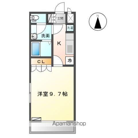 イコールアルパイン(1K/2階)の間取り写真