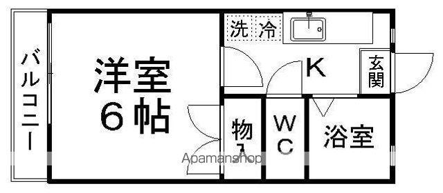 パルメゾン台原(1K/2階)の間取り写真