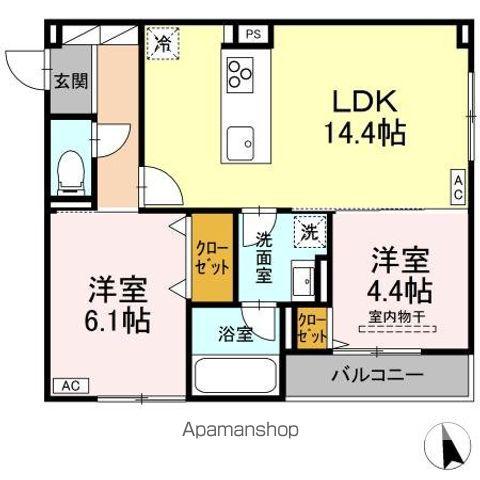 D-RESIDENCE引野(2LDK/3階)の間取り写真