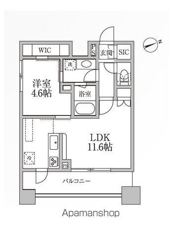 レジディア新御徒町2(1LDK/11階)の間取り写真