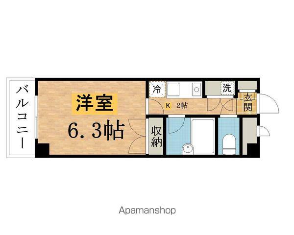 ビレッジコア八王子(1K/3階)の間取り写真