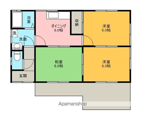 成田線 下総橘駅 徒歩83分 1階建 築37年(3DK)の間取り写真