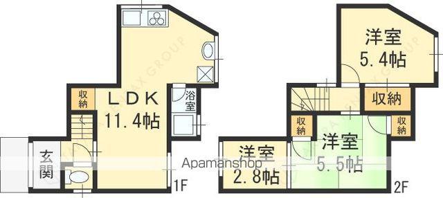 近鉄難波・奈良線 額田駅(大阪) 徒歩6分 2階建 築42年(3LDK)の間取り写真