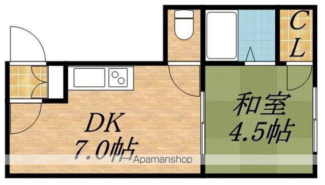 中神マンション(1DK/1階)の間取り写真