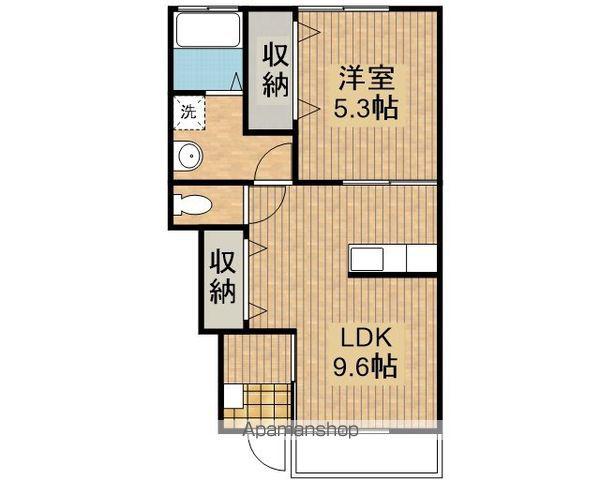 VILLA夕顔瀬(1LDK/1階)の間取り写真