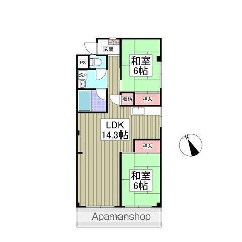 ヴィラ代官山北棟(2LDK/2階)の間取り写真