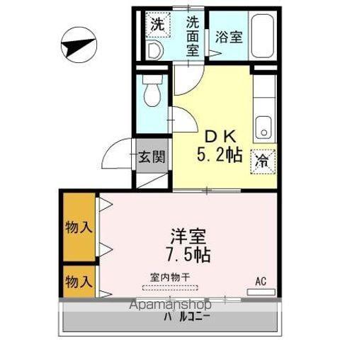ボナールKⅢ(1DK/3階)の間取り写真
