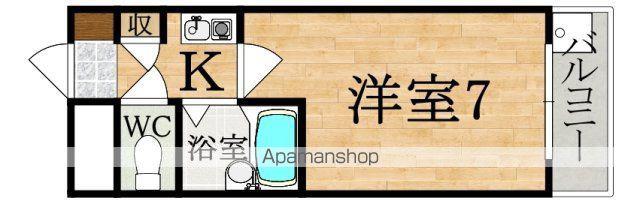シティパレス東生駒P-3-C(1K/3階)の間取り写真