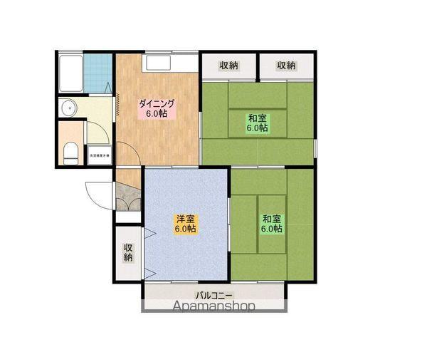 メゾン・ド・アルテミシアC棟(3DK/2階)の間取り写真