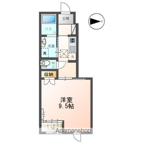 パレス・ウィスタリア(1K/1階)の間取り写真