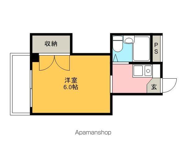 サンタハウス(1K/3階)の間取り写真