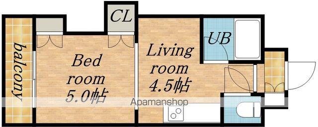 クレセント細川北25条(1DK/4階)の間取り写真
