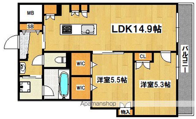 MAISON DE MINE NAGAI PARC EST(2LDK/2階)の間取り写真