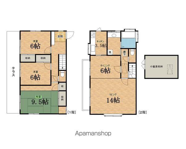 エーデルワイス(3LDK/1階)の間取り写真
