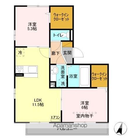 レイクルイーズ(2LDK/3階)の間取り写真