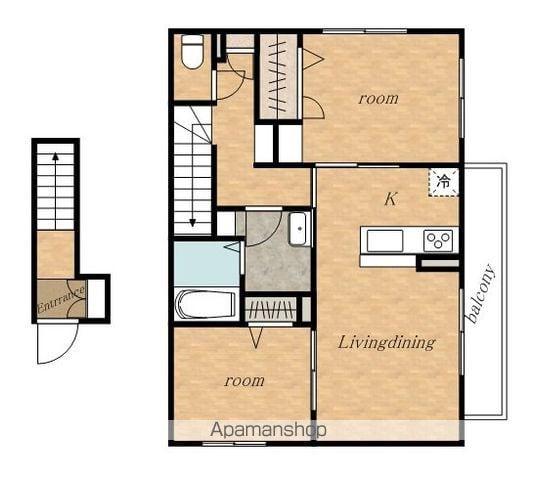 ありとほし館(2LDK/2階)の間取り写真