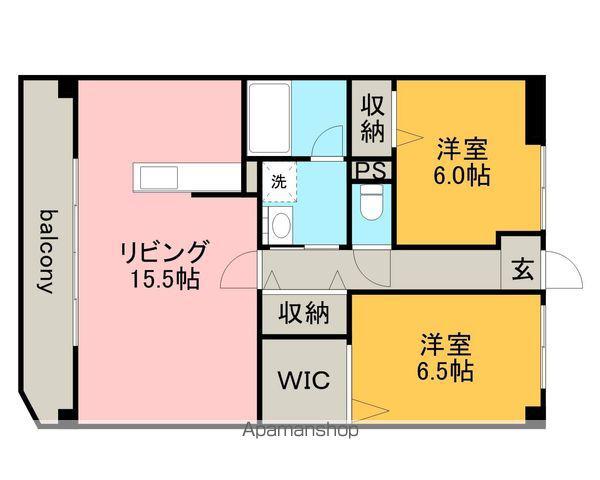 グリーンパレス西之森(2LDK/3階)の間取り写真