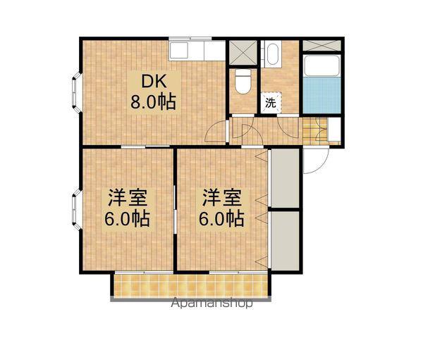 ドミール本郷A(2DK/1階)の間取り写真