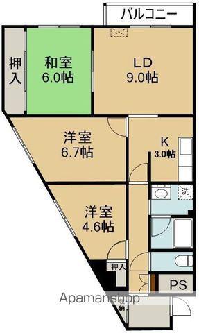 マンション・イーストコア(3LDK/2階)の間取り写真