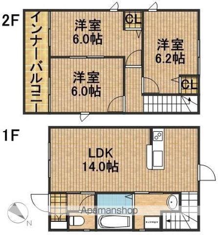 遠州鉄道 上島駅 徒歩71分 2階建 築16年(3LDK)の間取り写真