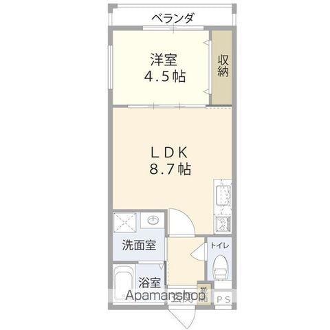 K様共同(1LDK/2階)の間取り写真