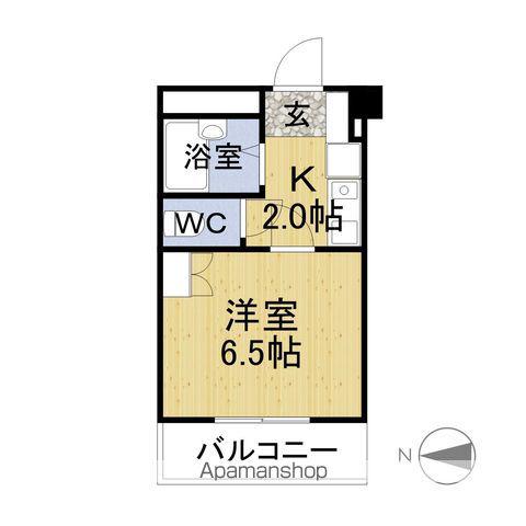 ハッピーマンション(1K/2階)の間取り写真