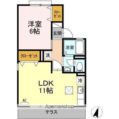 リヴィエールヨウコ(1LDK/1階)の間取り写真